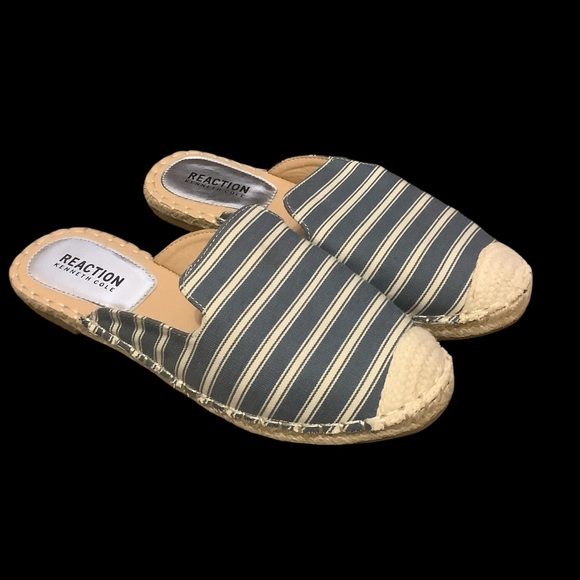 Kenneth Cole Reaction Blue & White Striped Espadrille Slide Sandals/ Size 9 - Picture 2 of 11